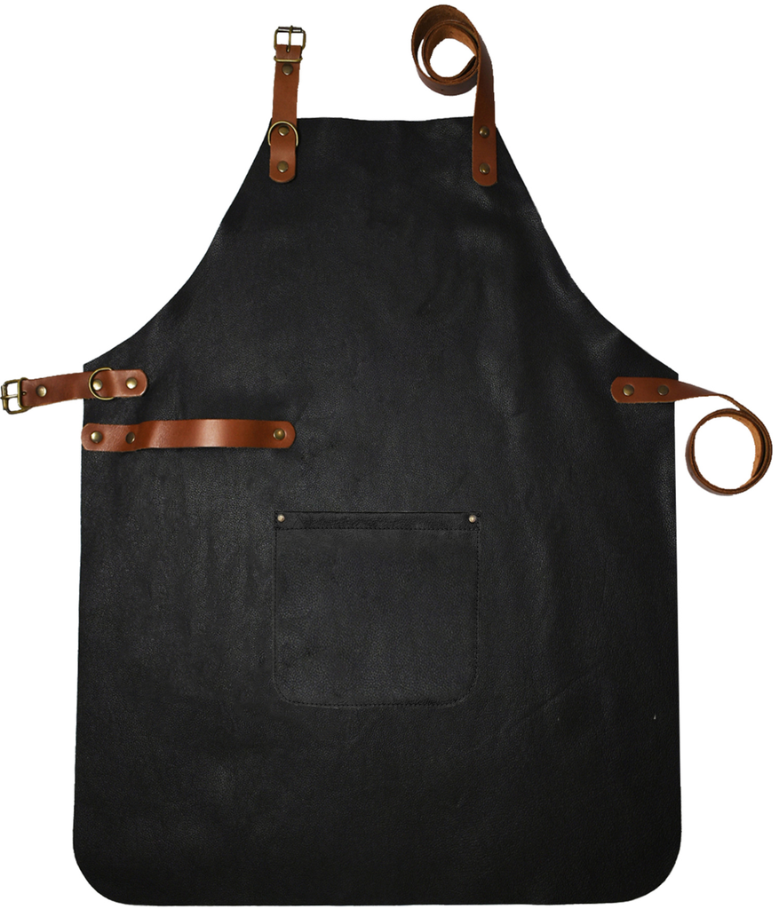 Custom Full Leather Apron - Black