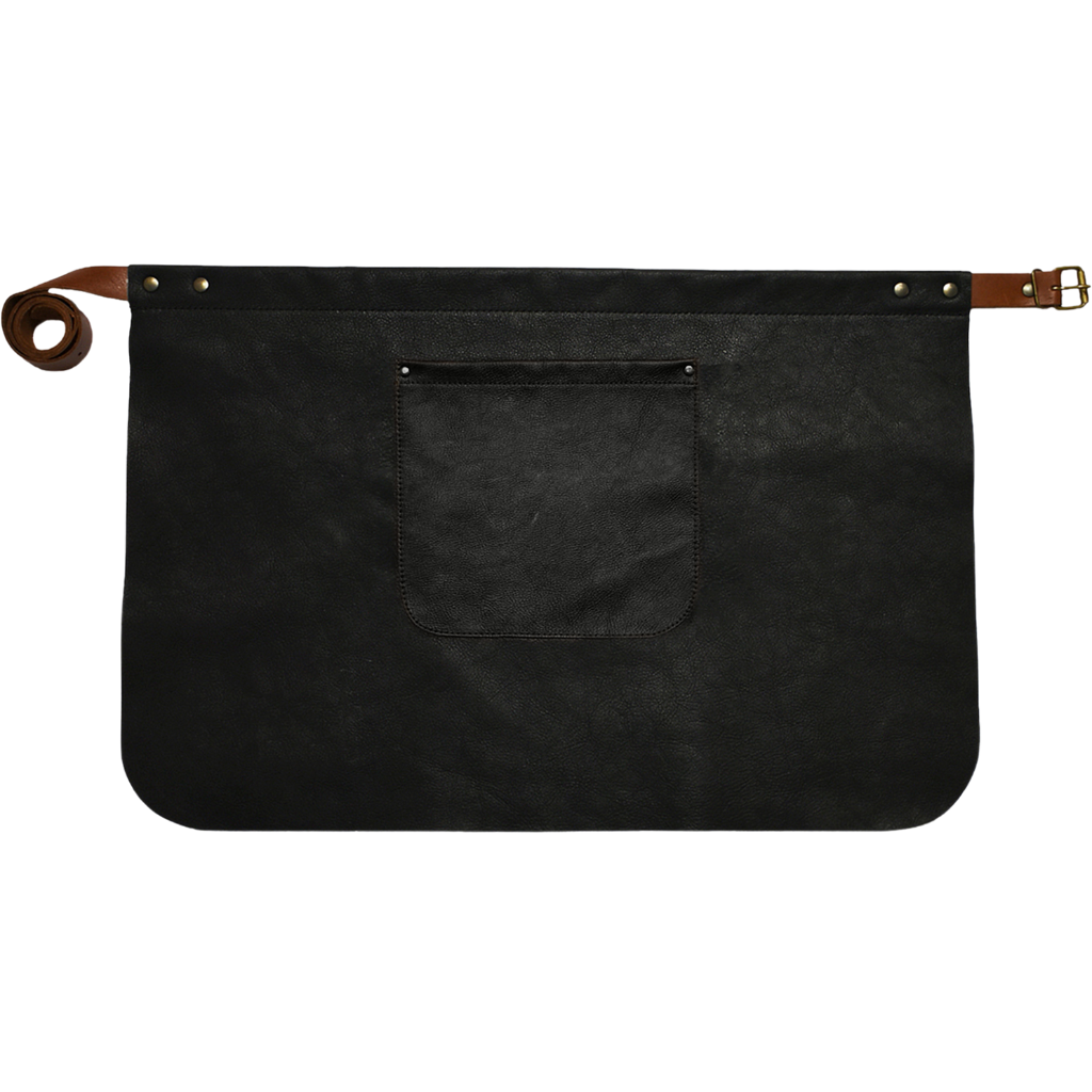 Custom Half Leather Apron - Black