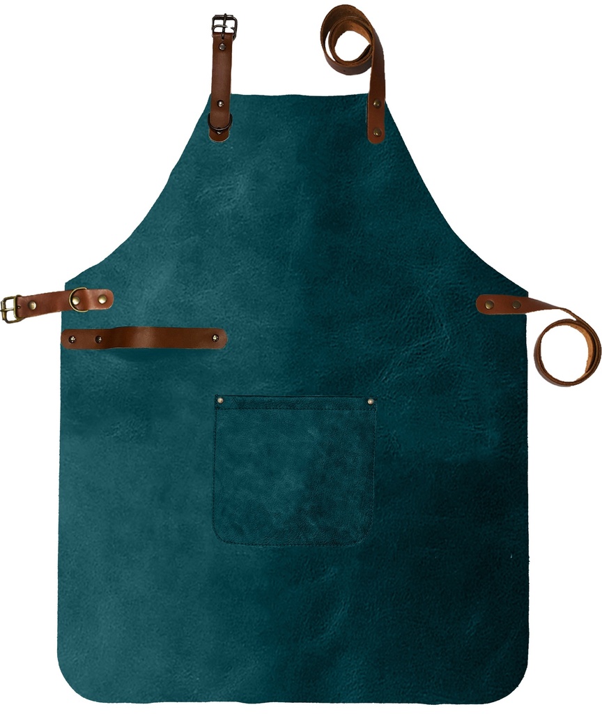 Custom Full Leather Apron - Petrol