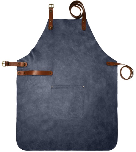 [UNI4644] Custom Full Leather Apron - Marine