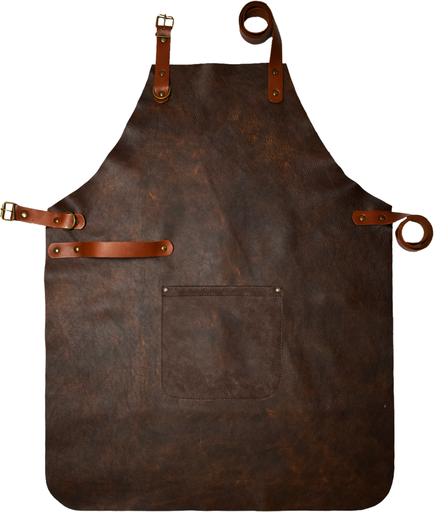 [UNI4643] Custom Full Leather Apron - Espresso