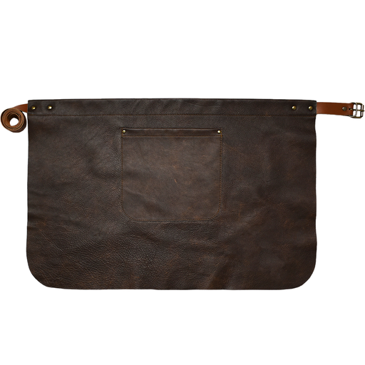 [UNI4944] Custom Half Leather Apron - Espresso