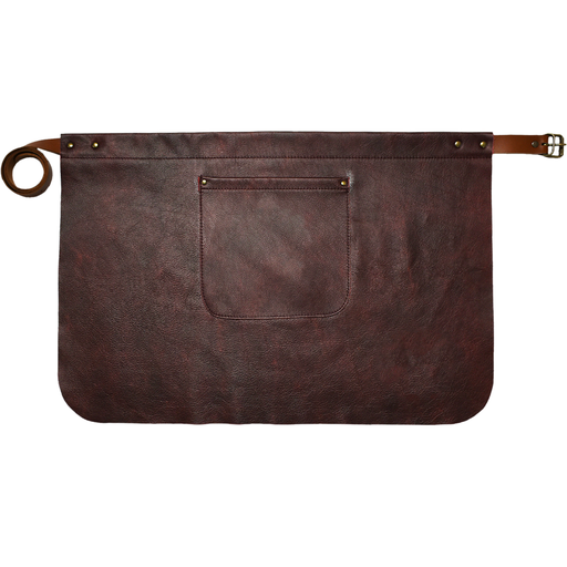 [UNI17058] Custom Half Leather Apron - Bordeaux
