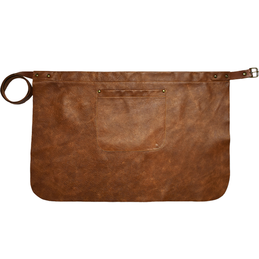 [UNI17059] Custom Half Leather Apron - Cognac
