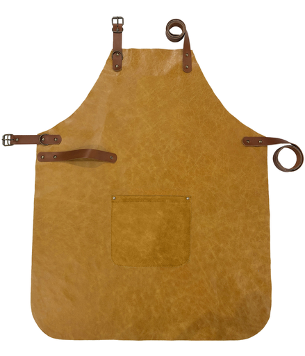 [UNI17795] Custom Full Leather Apron - Mustard