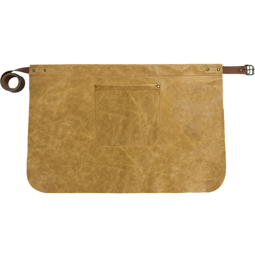 [UNI17796] Custom Half Leather Apron - Mustard