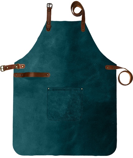 [UNI35051] Custom Full Leather Apron - Petrol